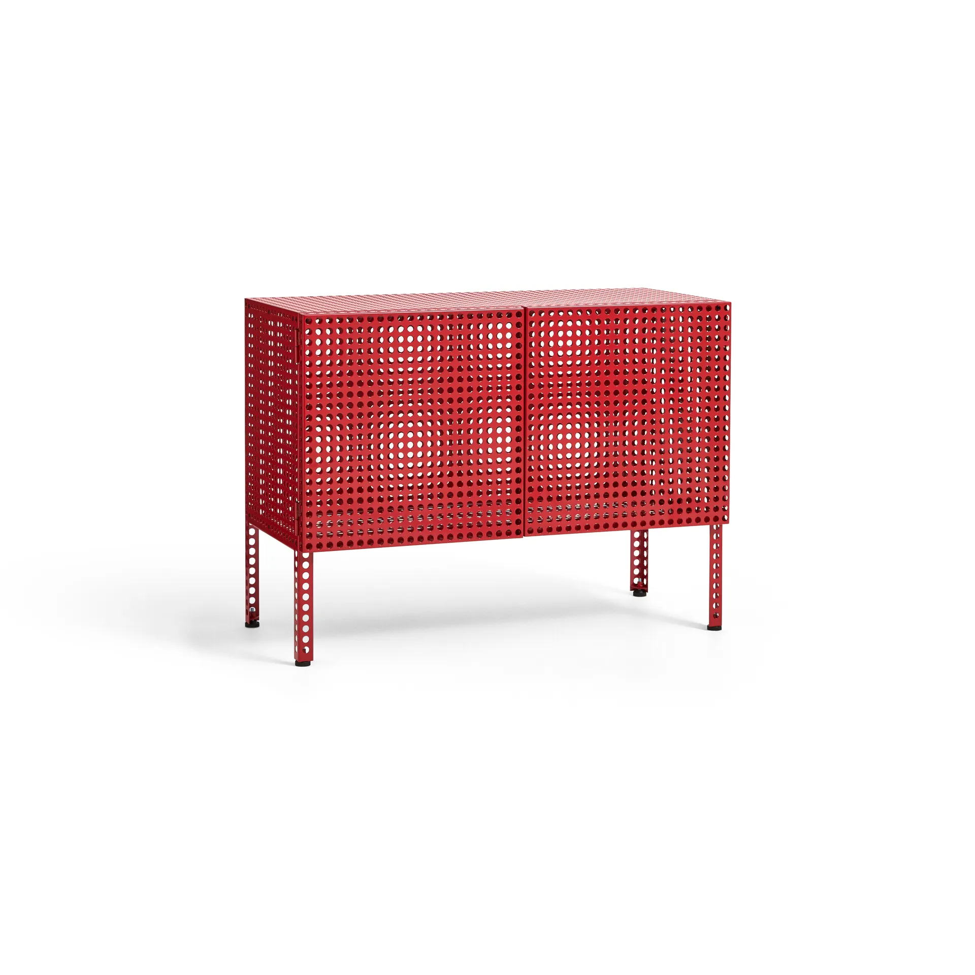 Perforated Cabinet armário pequeno, Vermelho vinho HAY