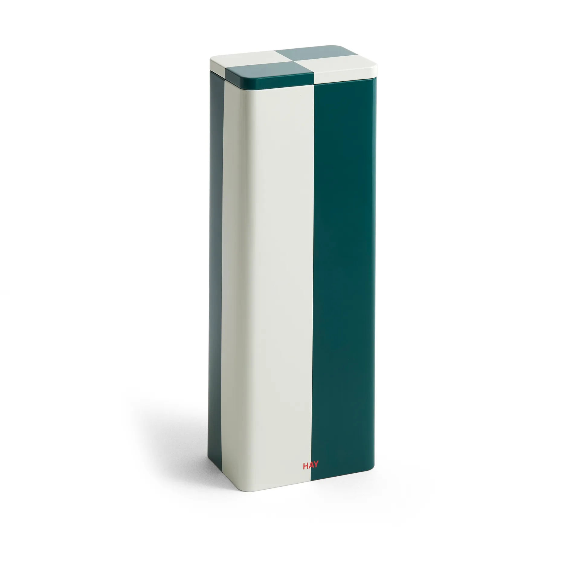 Recipiente com tampa Tin Container, Slim green-off white HAY