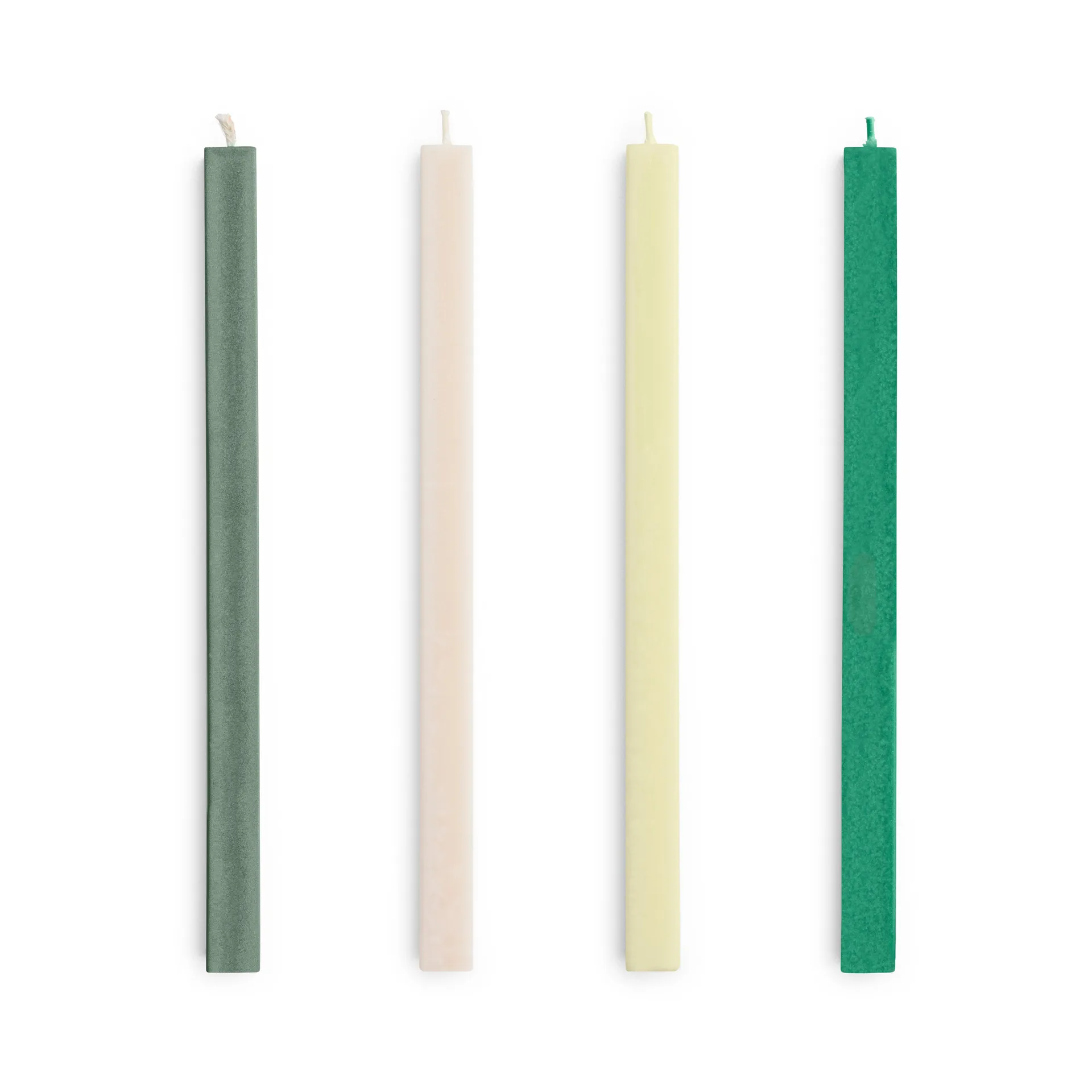 Square Candle mistura de velas 4 unidades, Verde-branco HAY