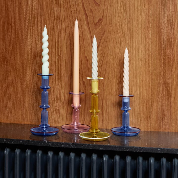 Suporte de velas Flare alto, azul claro-vermelho HAY