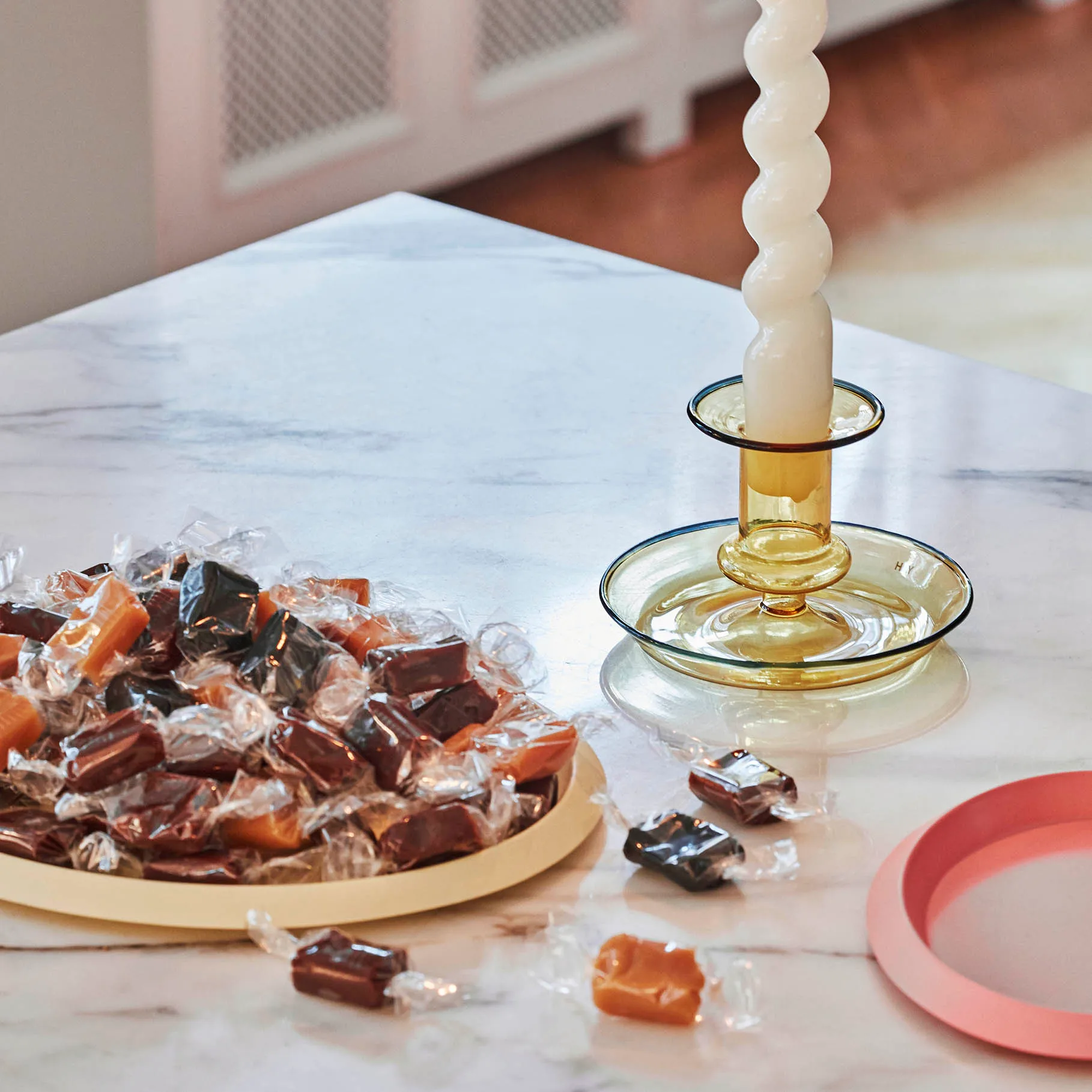 Suporte de velas Flare, amarelo HAY