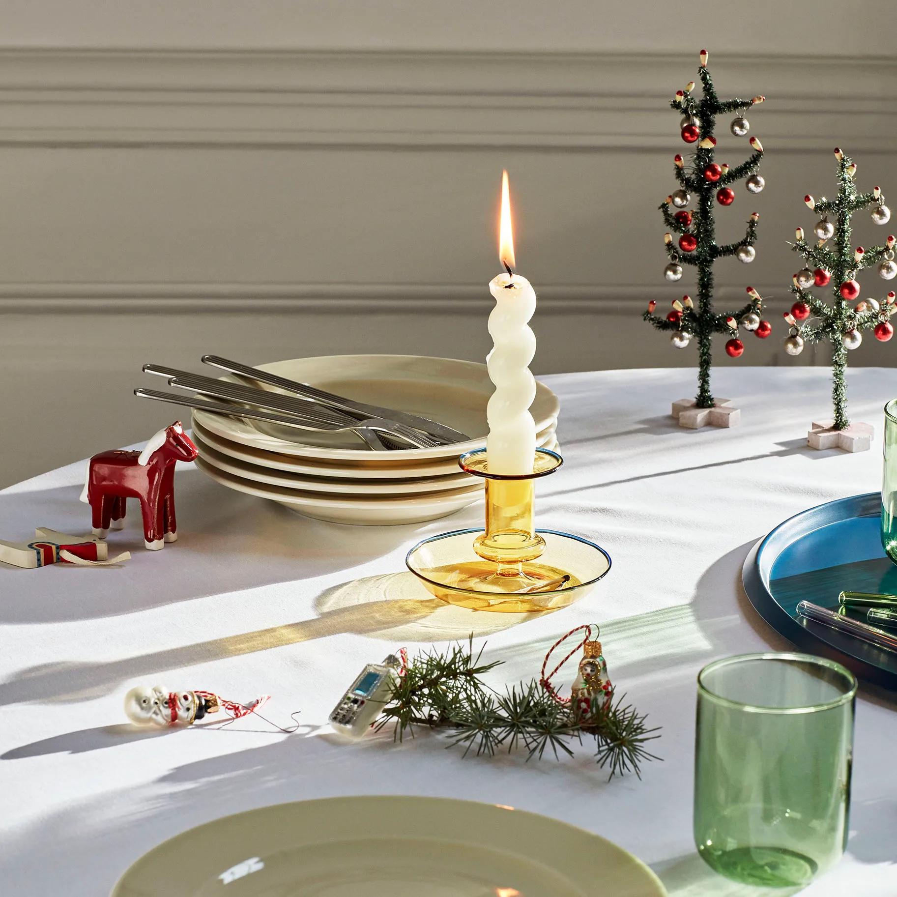 Suporte de velas Flare, amarelo HAY