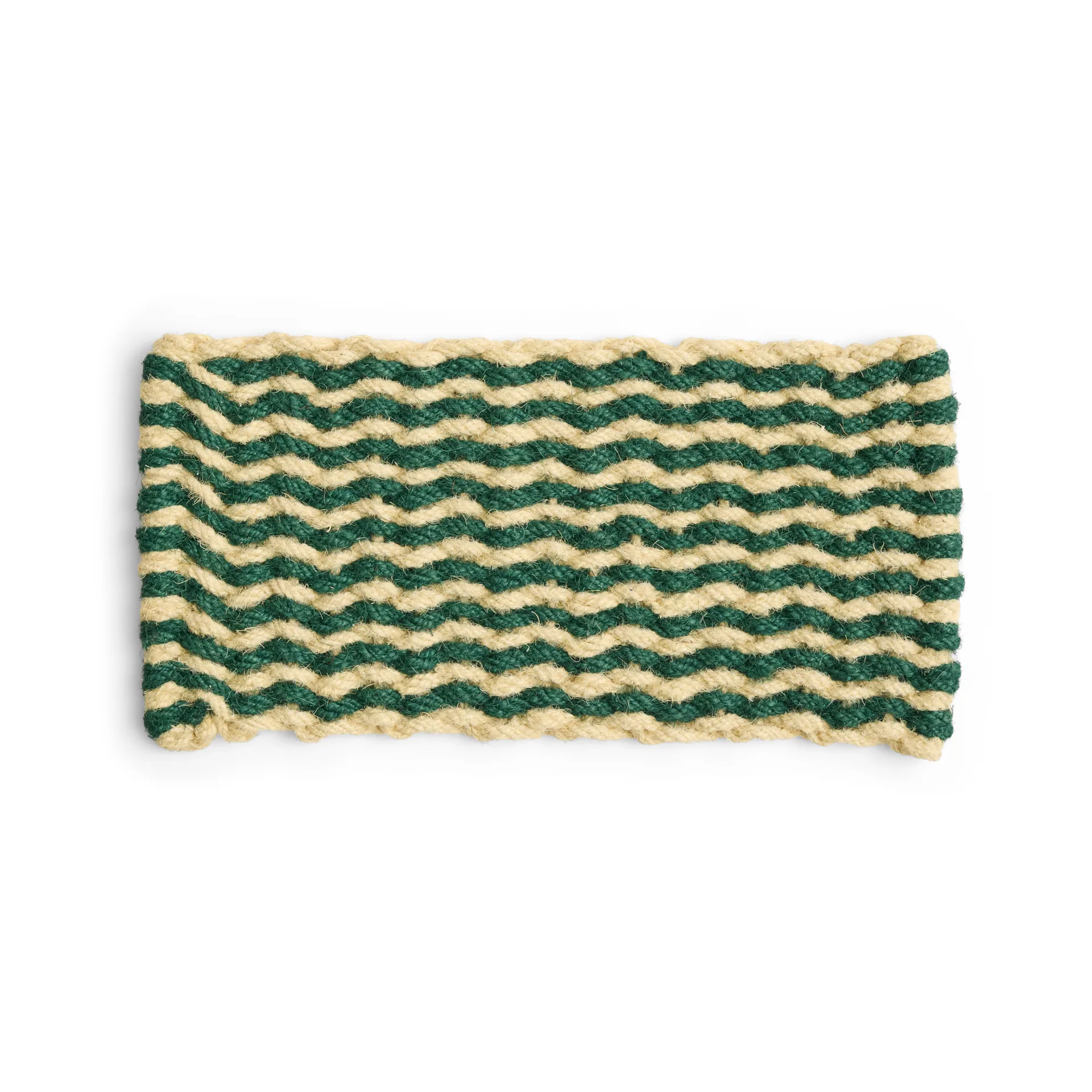 Tapete de entrada Coco Stripe Wave, Dark green-white HAY