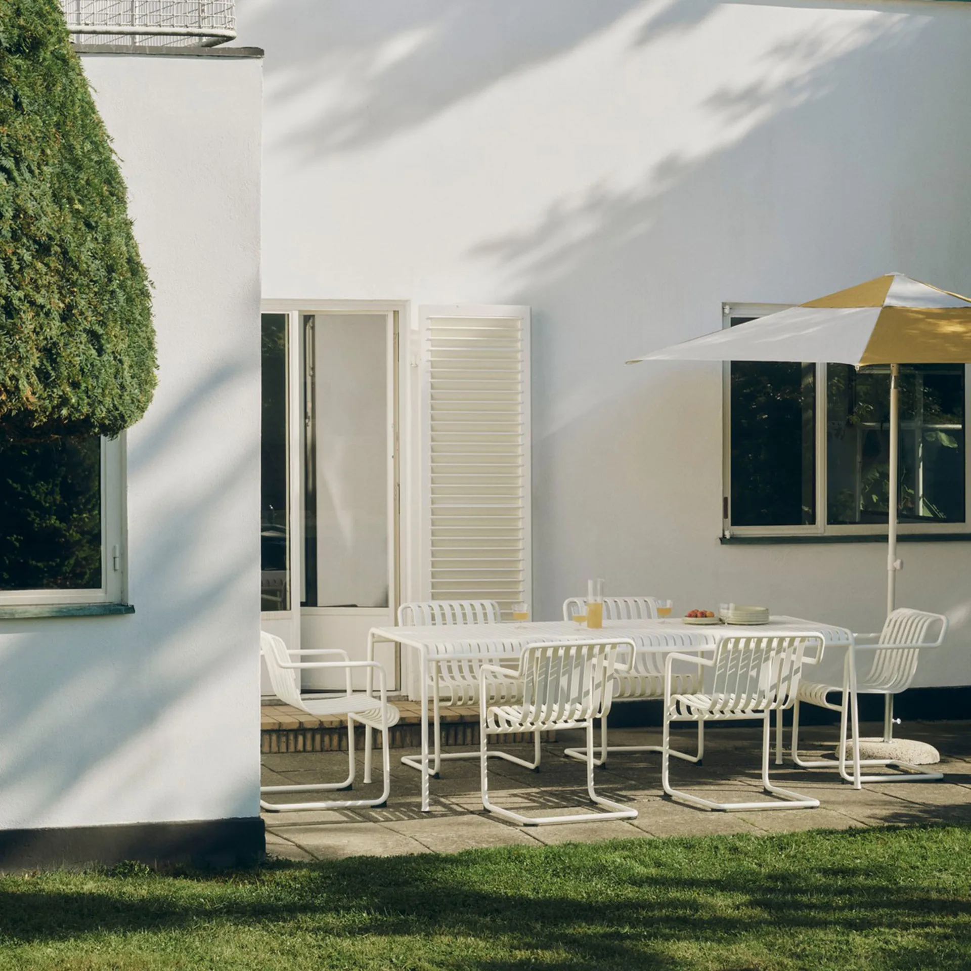 Terrazza Hexagon guarda-sol, Branco-sujo-ocre HAY