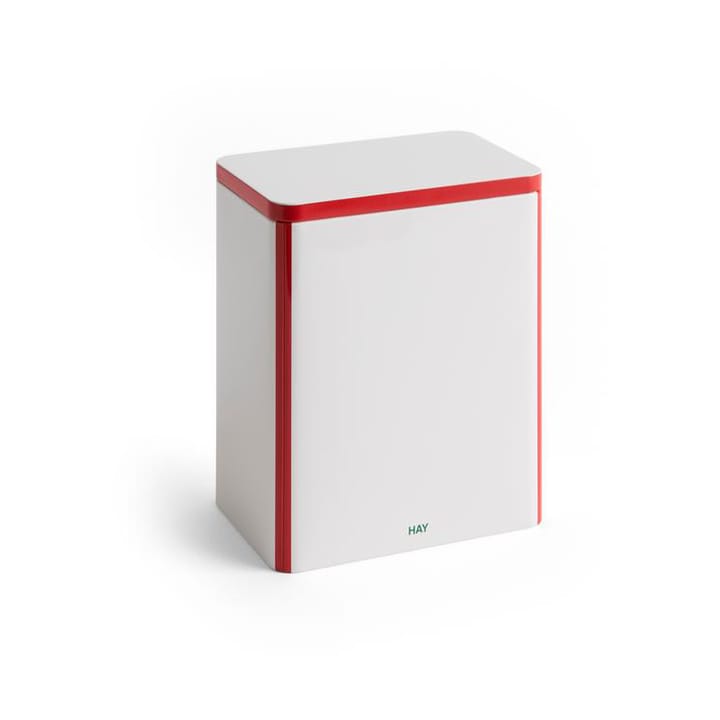 Tin Container recipiente com tampa grande - Branco sujo-vermelho - HAY