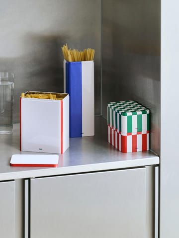 Tin Container recipiente com tampa médio - Black-off white - HAY