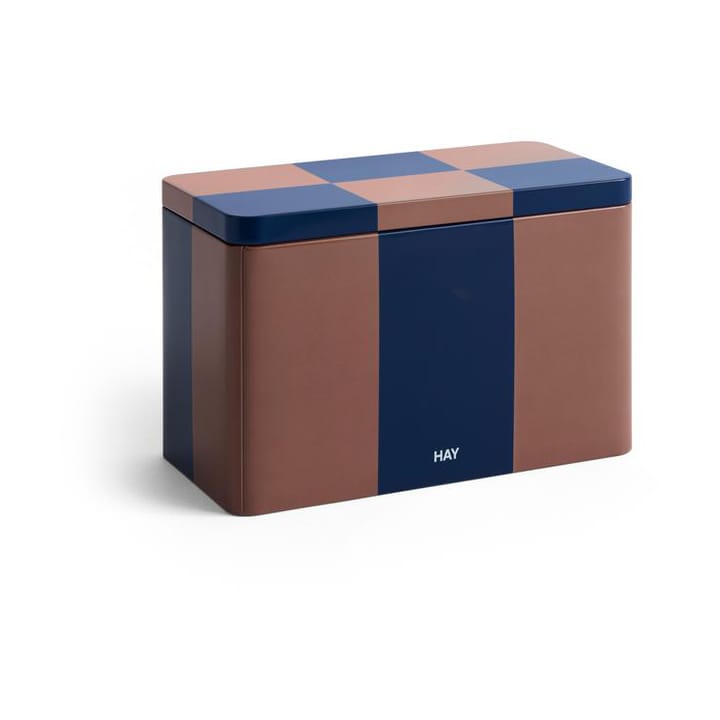 Tin Container recipiente com tampa médio - Castanho-azul meia noite - HAY