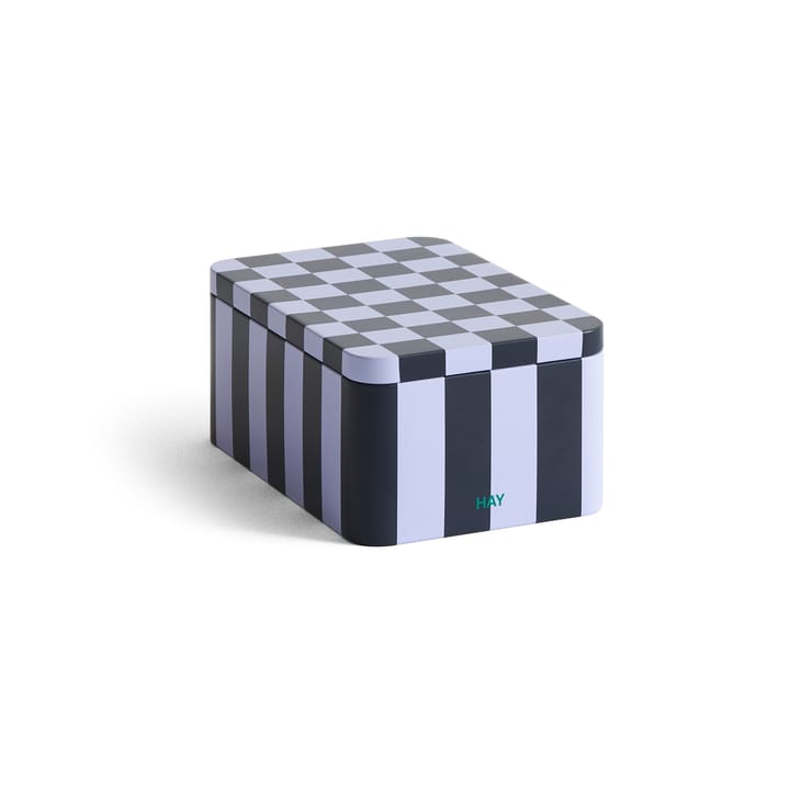 Tin Container recipiente com tampa pequeno - Dark blue-lavender - HAY