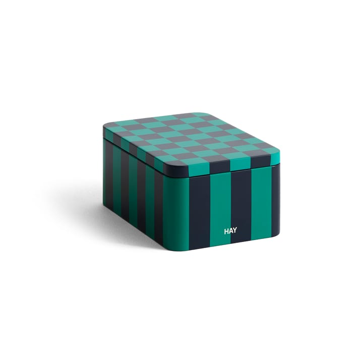 Tin Container recipiente com tampa pequeno - Green-dark blue - HAY