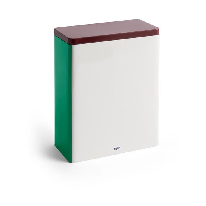 Tin Container recipiente com tampa super grande - Branco sujo-vermelho escuro-verde - HAY