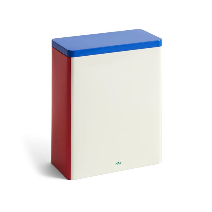 Tin Container recipiente com tampa super grande - Off white-blue-red - HAY