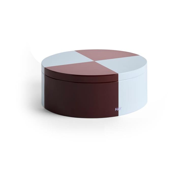 Tin Container Round recipiente de armazenamento - Vermelho escuro-azul gelo - HAY