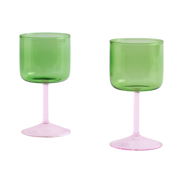 Tint copo de vinho 25 cl 2 unidades - Verde-Rosa - HAY