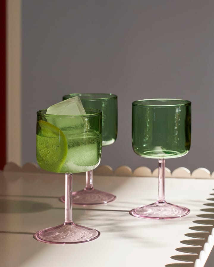 Tint copo de vinho 25 cl 2 unidades, Verde-Rosa HAY