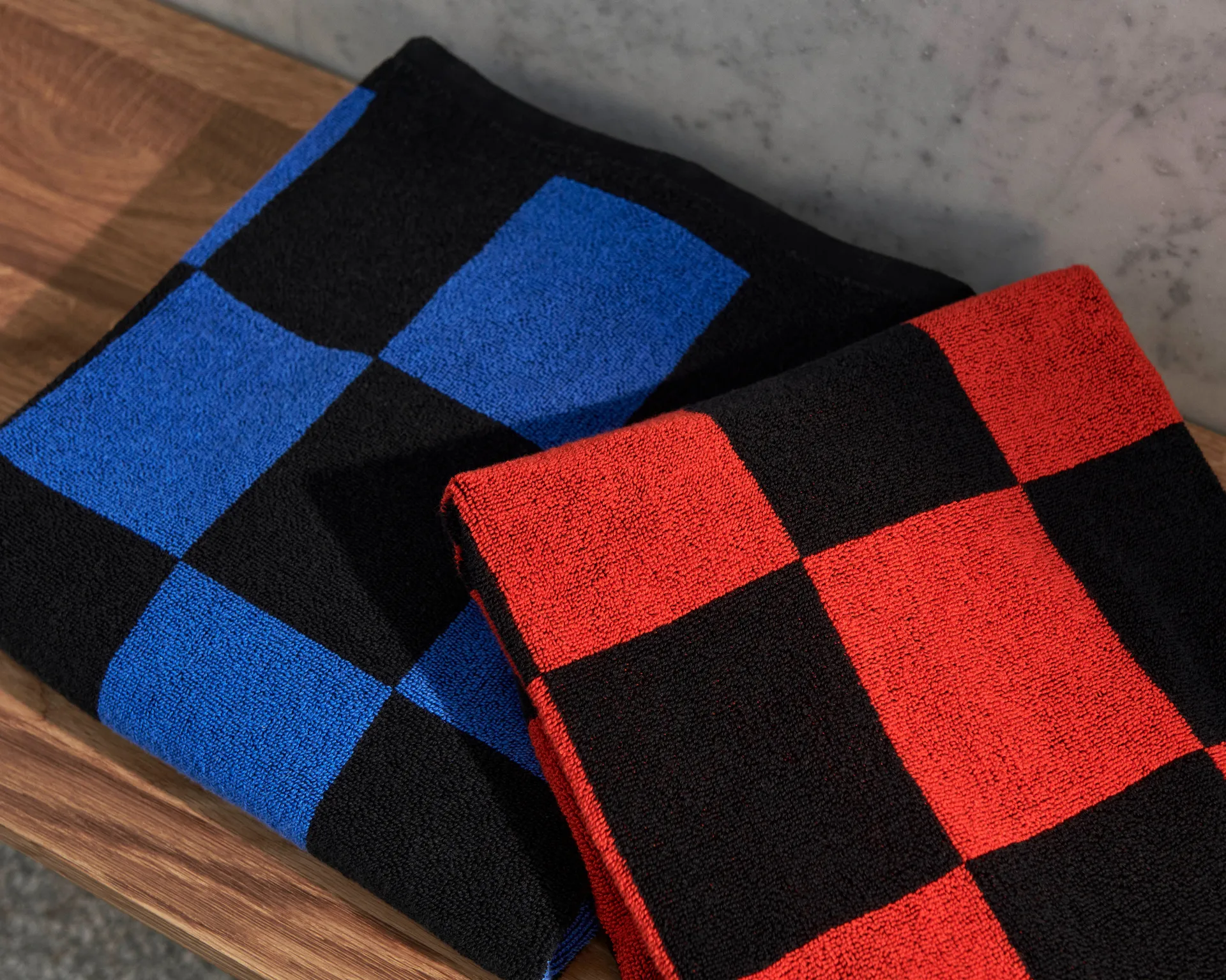 Toalha Check 50x90 cm, Vermelho Poppy HAY