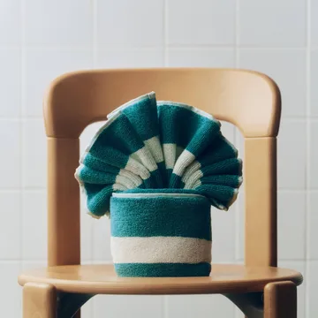 Toalha Stripe - Azul petróleo, 40x60 cm - HAY