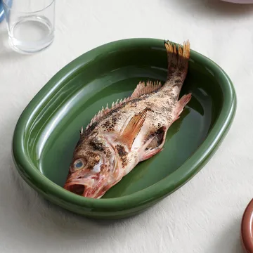 Travessa de servir oval Barro - Green, large 27x36 cm - HAY