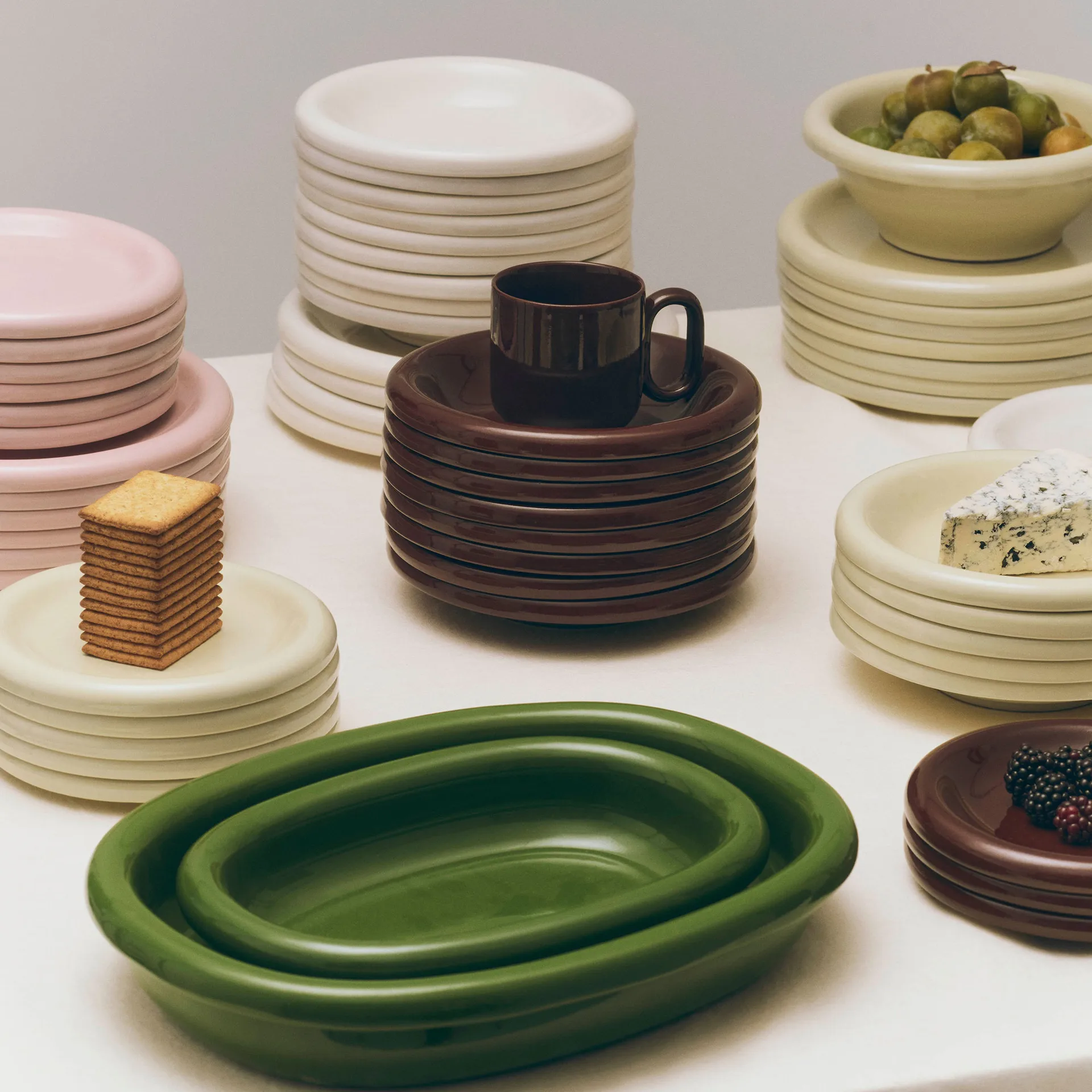 Travessa de servir oval Barro, Green, small 20x27,5 cm HAY