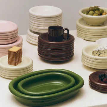 Travessa de servir oval Barro - Green, small 20x27,5 cm - HAY