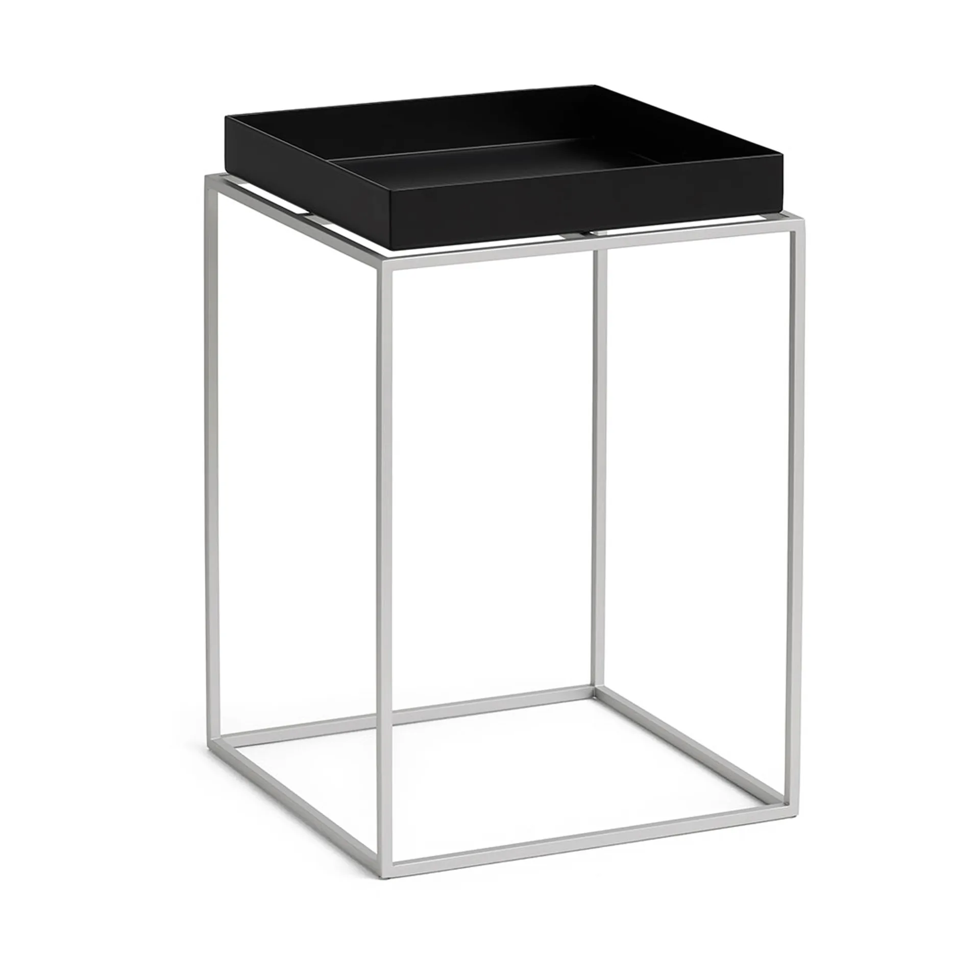 Tray Table mesa de apoio média, Black-silicone cinzento, 30x30x44 cm HAY