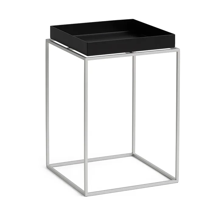 Tray Table mesa de apoio média - Black-silicone cinzento, 30x30x44 cm - HAY