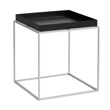 Tray Table mesa de apoio média - Black-silicone cinzento, 40x40x44 cm - HAY