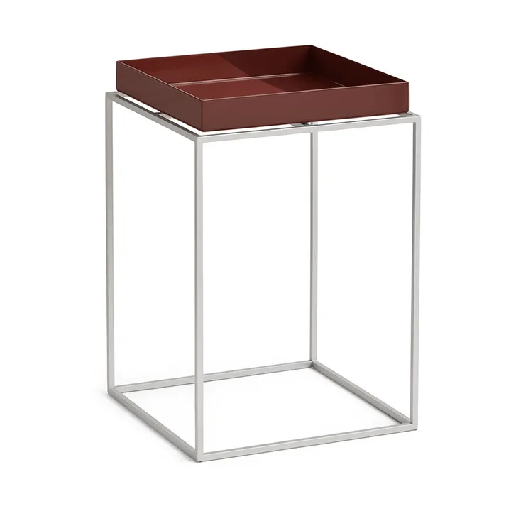 Tray Table mesa de apoio média - Chocolate-silicone cinzento, 30x30x44 cm - HAY