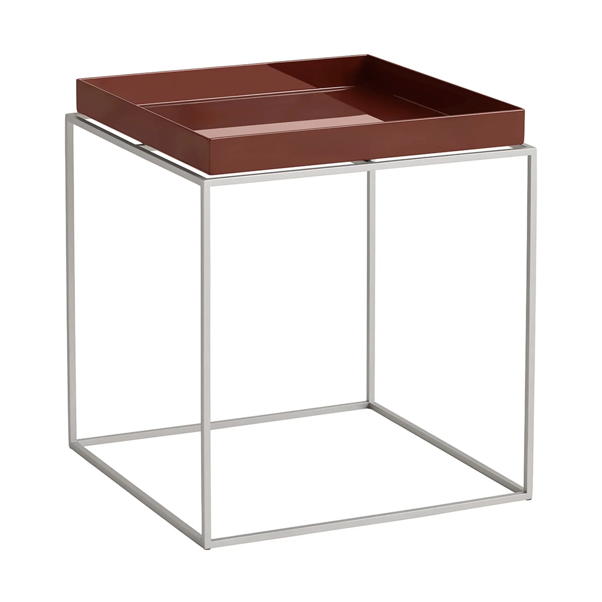 Tray Table mesa de apoio média, Chocolate-silicone cinzento, 40x40x44 cm HAY