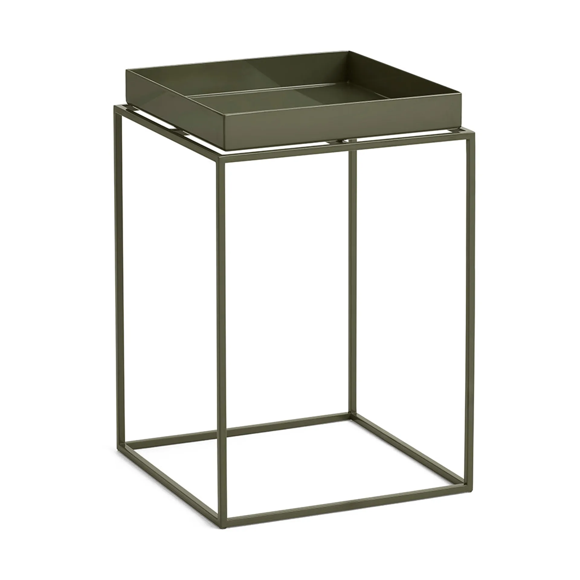 Tray Table mesa de apoio média, Verde oliva, 30x30x44 cm HAY