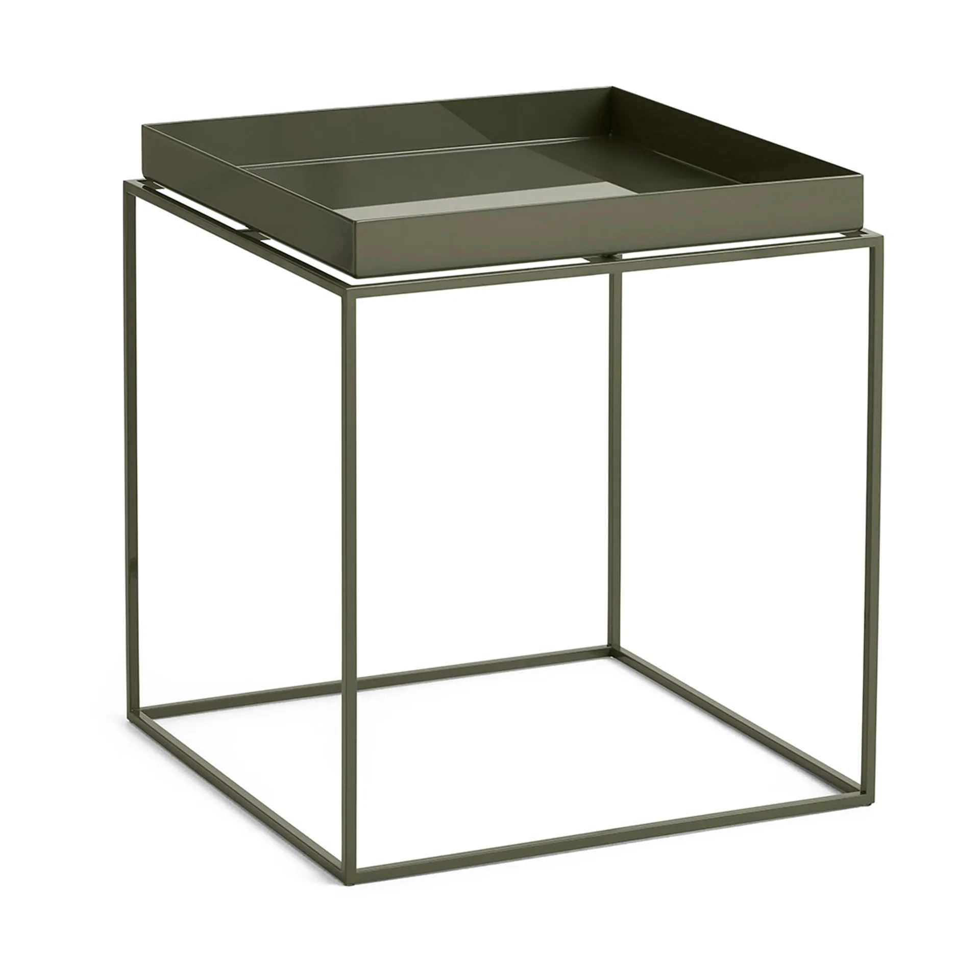 Tray Table mesa de apoio média, Verde oliva, 40x40x44 cm HAY