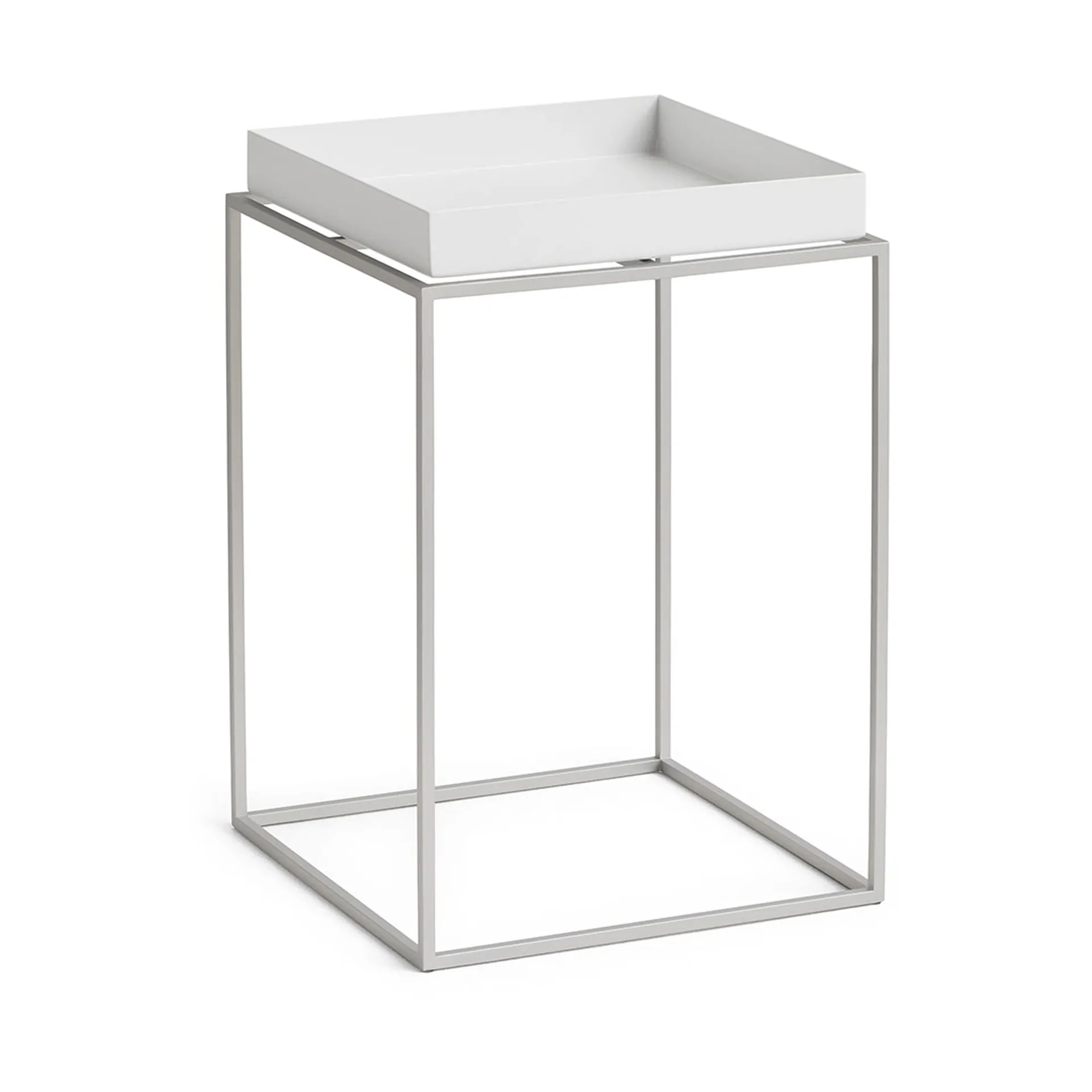 Tray Table mesa de apoio média, White-silicone cinzento, 30x30x44 cm HAY