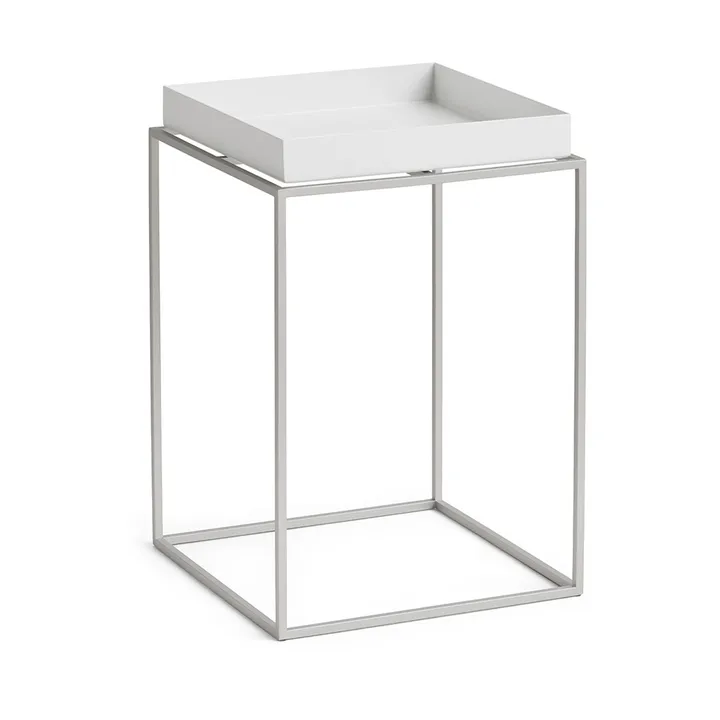 Tray Table mesa de apoio média - White-silicone cinzento, 30x30x44 cm - HAY