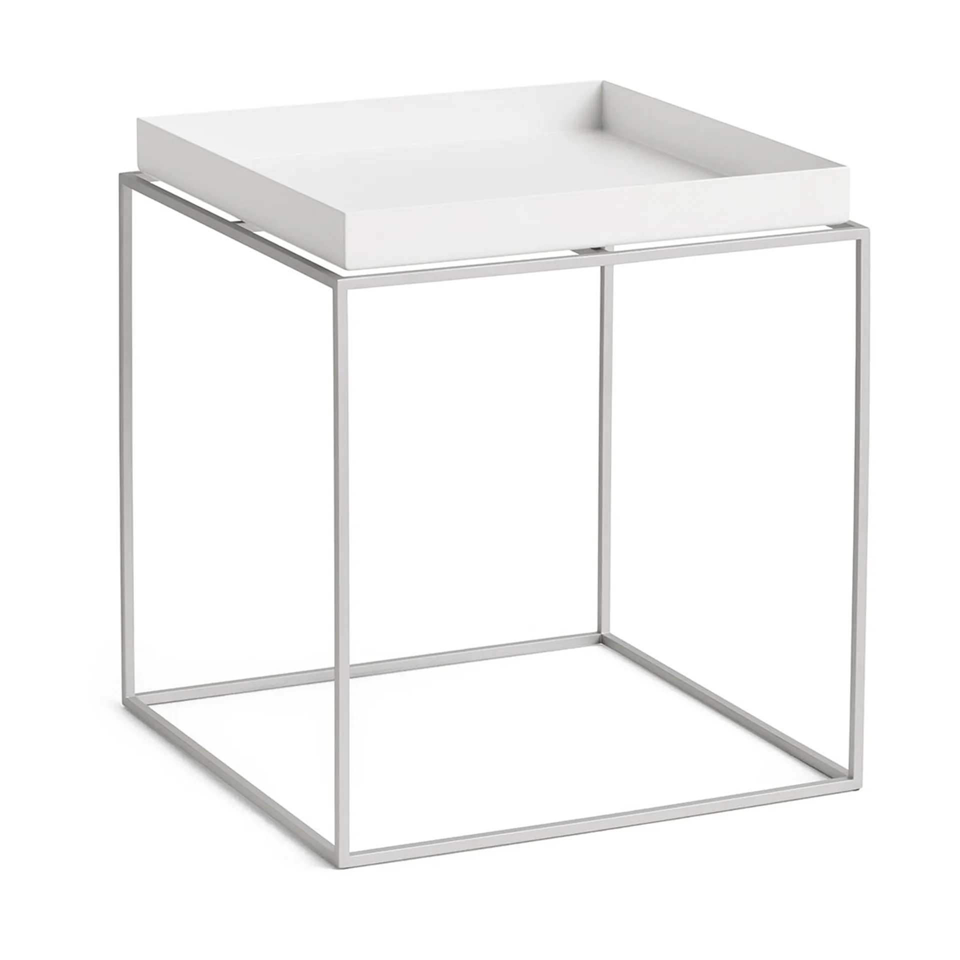 Tray Table mesa de apoio média, White-silicone cinzento, 40x40x44 cm HAY