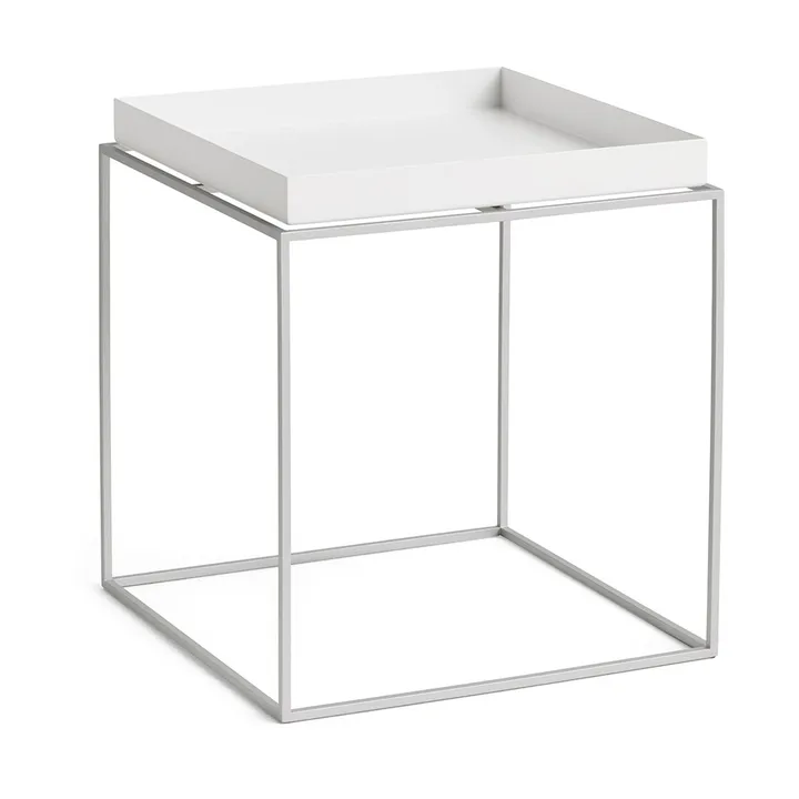 Tray Table mesa de apoio média - White-silicone cinzento, 40x40x44 cm - HAY