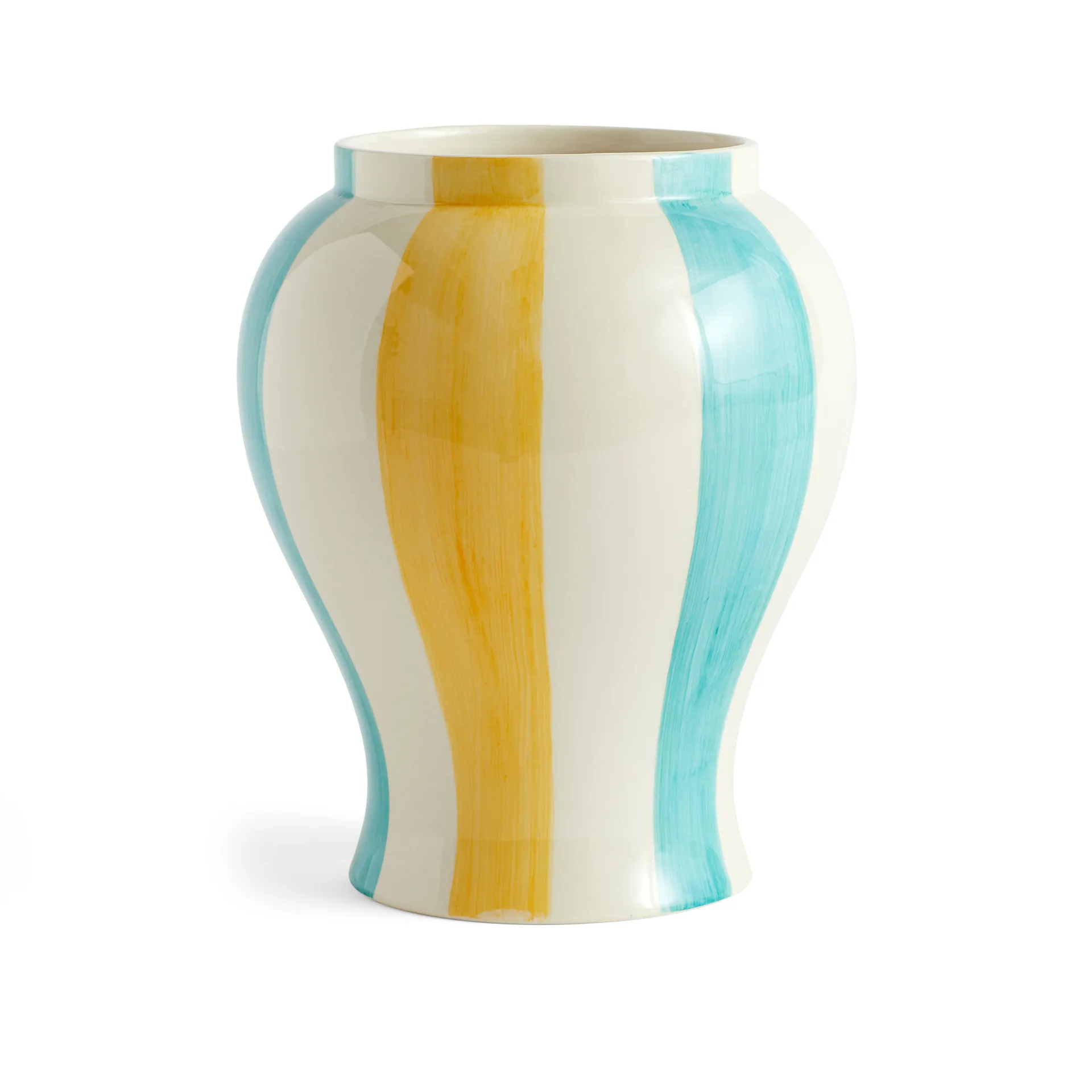 Vaso Sobremesa stripe L 25 cm, Verde-amarelo HAY