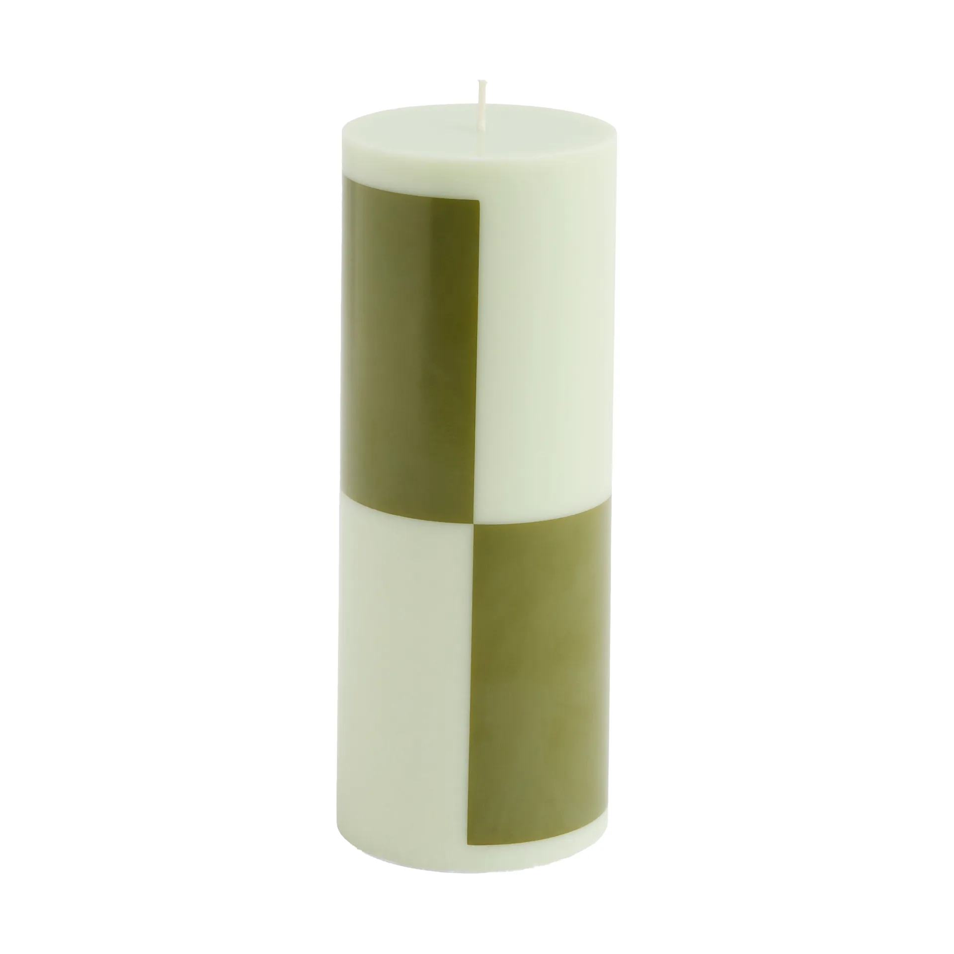 Vela Column Candle medium 20 cm, Light green-army green HAY
