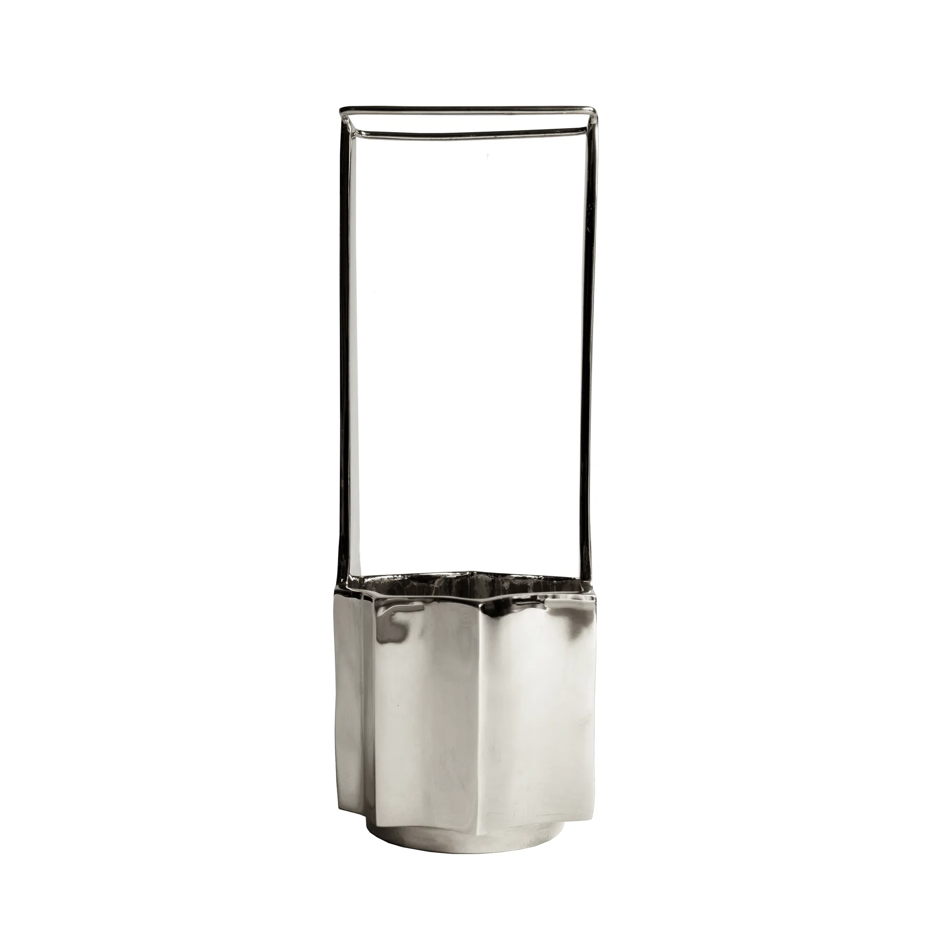 Ikebana vaso 30 cm, Níquel Hein Studio