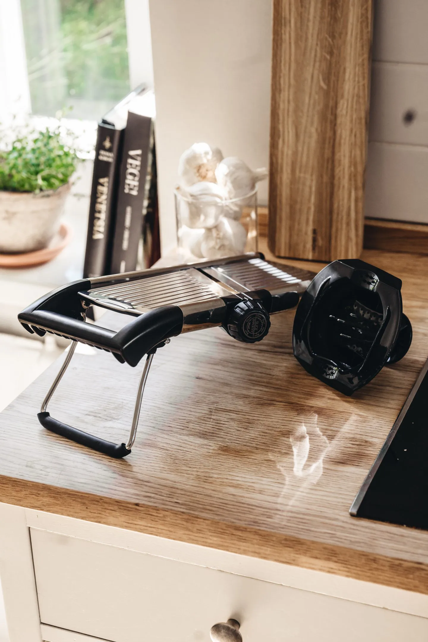 Heirol mandolina em aço inoxidável, Preto-aço inoxidável Heirol