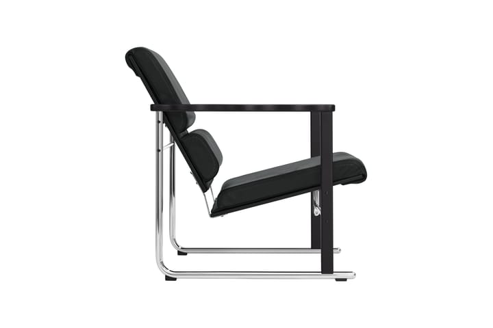 Cadeira lounge Experiment 502, Black-black leather Hem