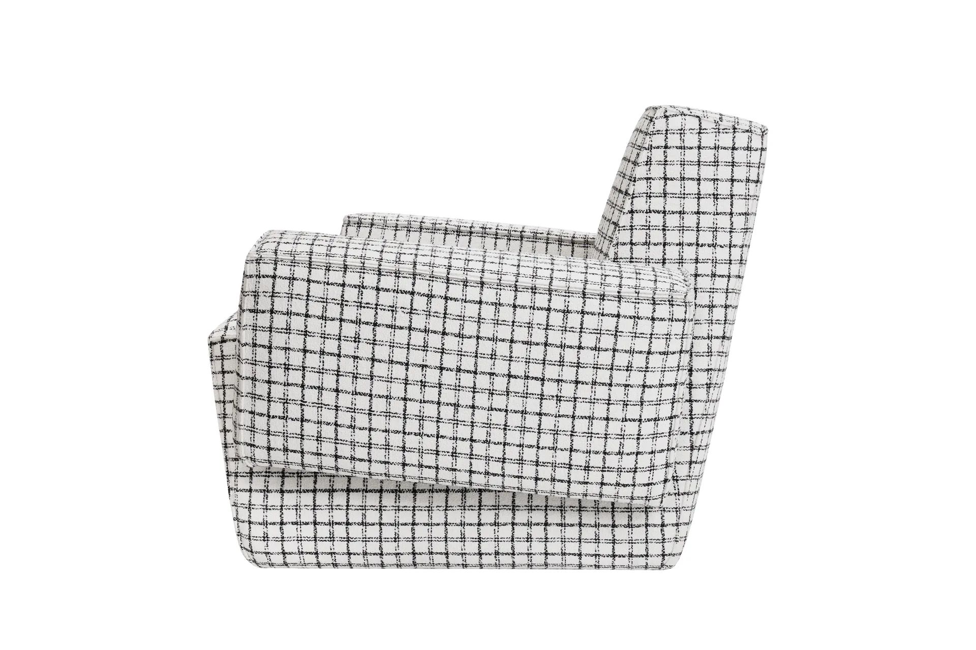 Cadeira lounge Hunk com apoio, Checkered black/white Hem