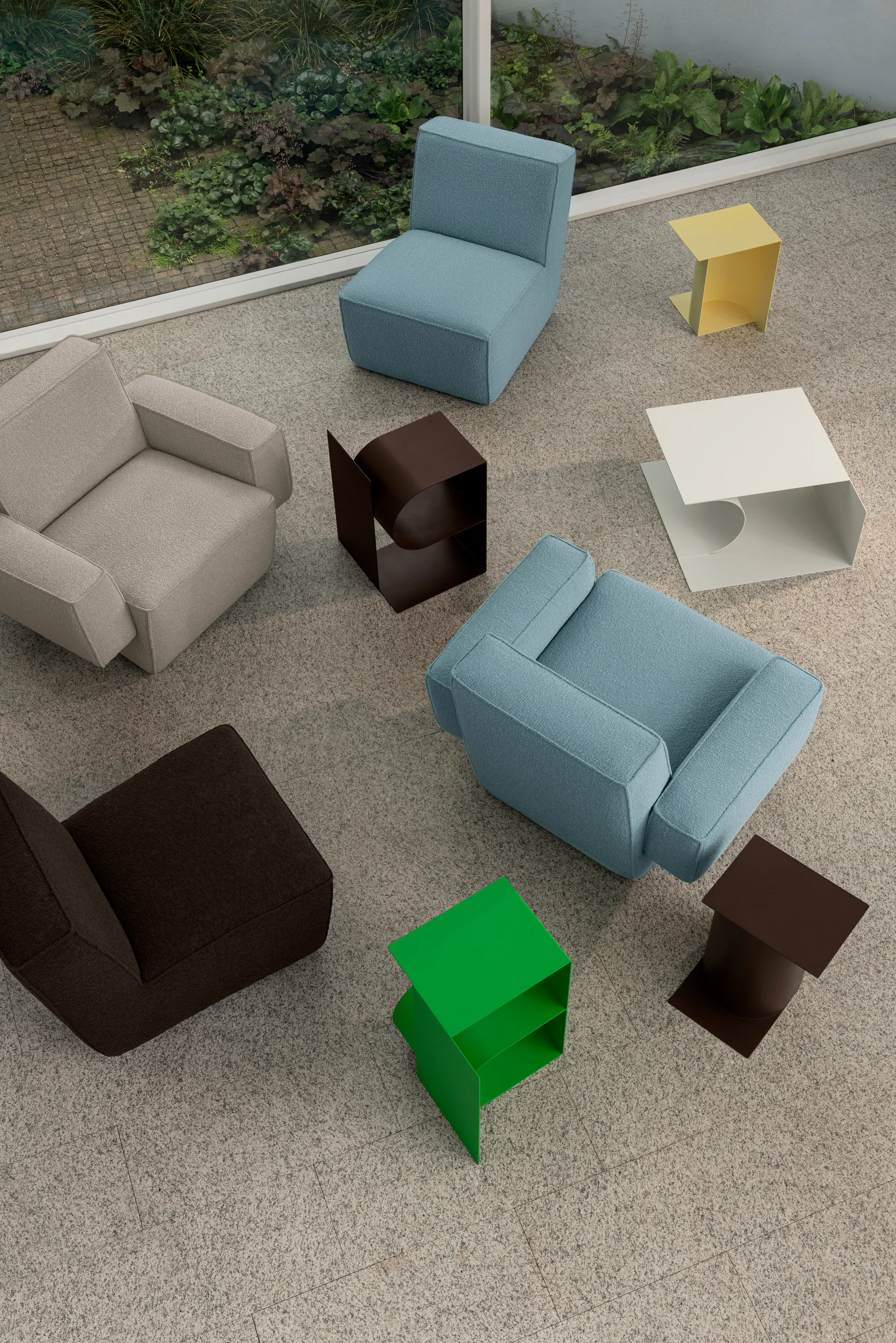 Cadeira lounge Hunk com apoio, Icicle Hem