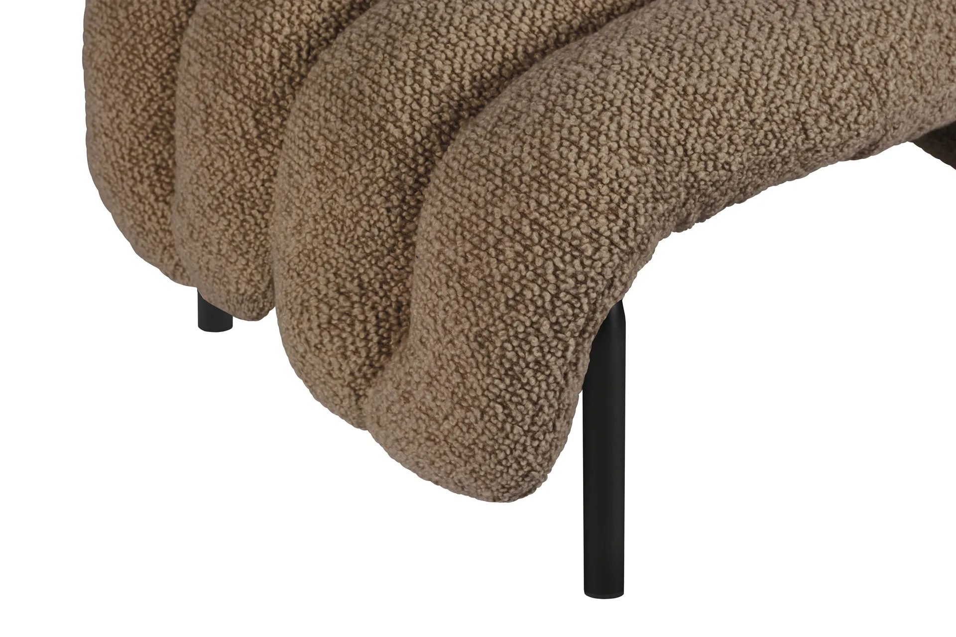 Cadeira lounge + otomano Puffy, Sawdust-black grey Hem