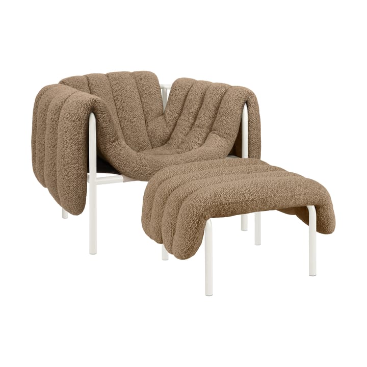 Cadeira lounge + otomano Puffy - Sawdust-cream - Hem