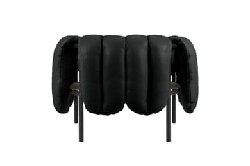 Cadeira lounge Puffy - Black leather-black grey - Hem