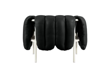 Cadeira lounge Puffy - Black leather-cream - Hem