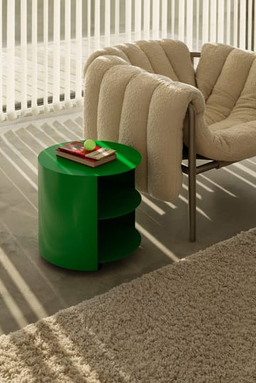 Cadeira lounge Puffy - Dark green leather-black grey - Hem