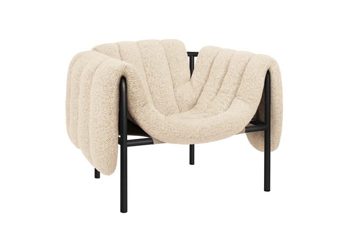 Cadeira lounge Puffy, Eggshell-black grey Hem