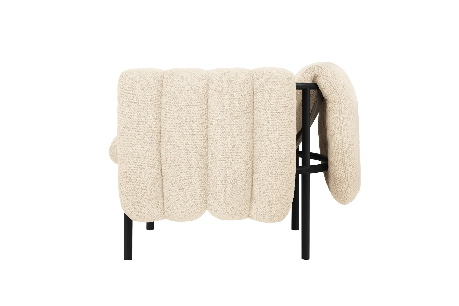 Cadeira lounge Puffy, Eggshell-black grey Hem