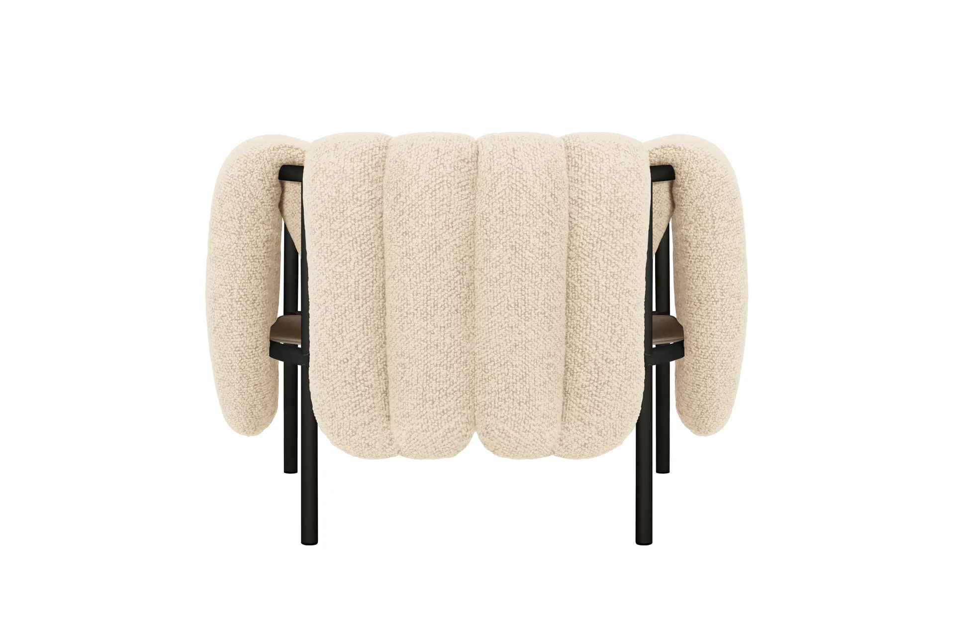 Cadeira lounge Puffy, Eggshell-black grey Hem