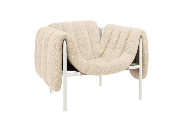 Cadeira lounge Puffy, Eggshell-cream Hem